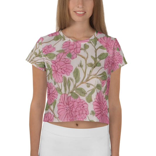 Women's Crop Tee - Blossom Symphony