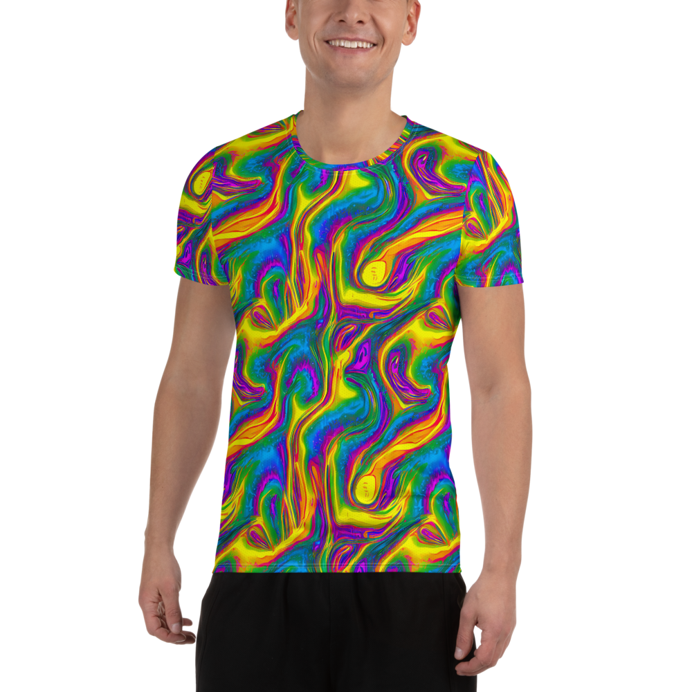 Men's Athletic T-Shirt - Electric Aurora