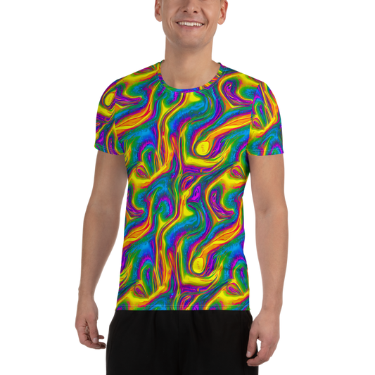 Men's Athletic T-Shirt - Electric Aurora