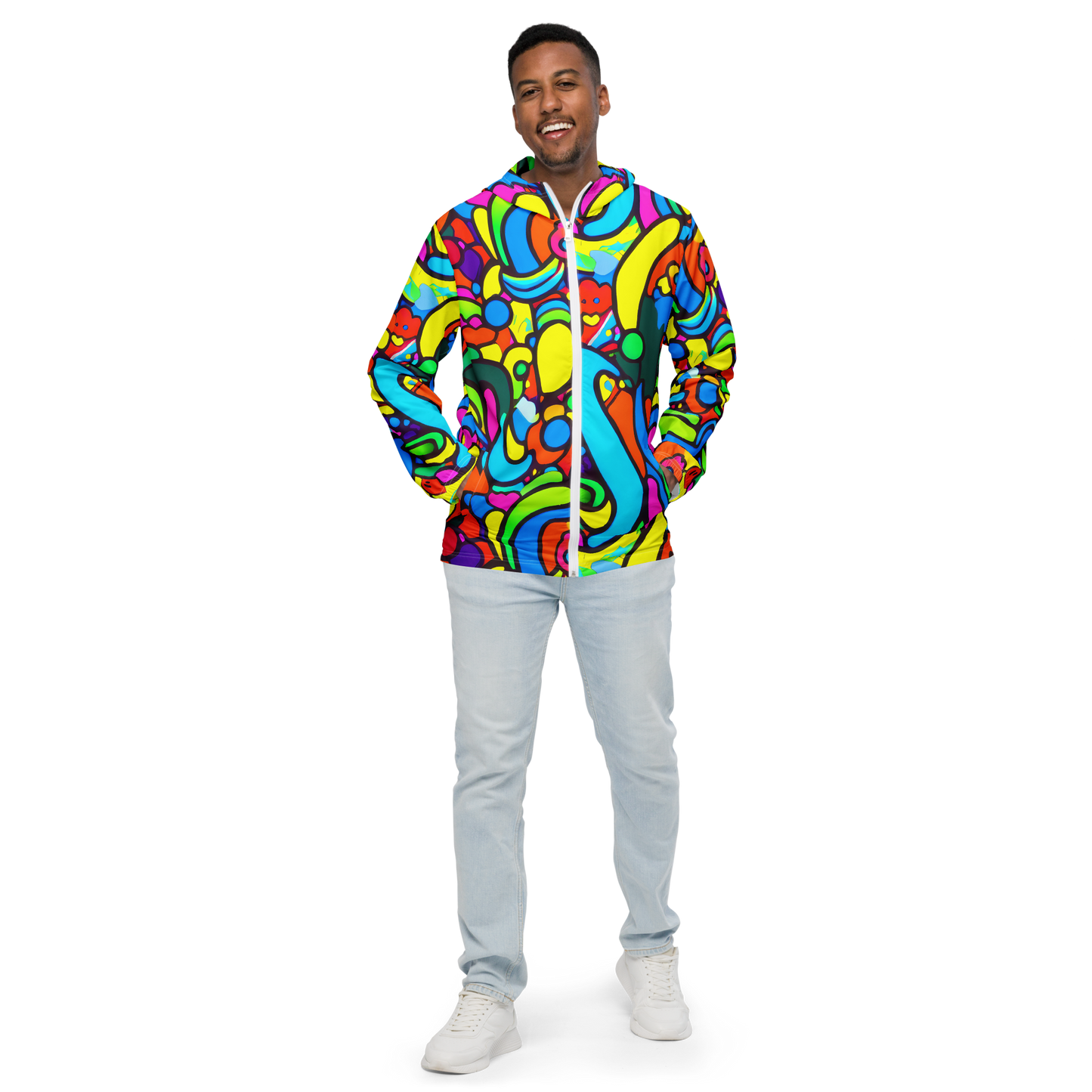 Men's Windbreaker - Chromadoodle Junction
