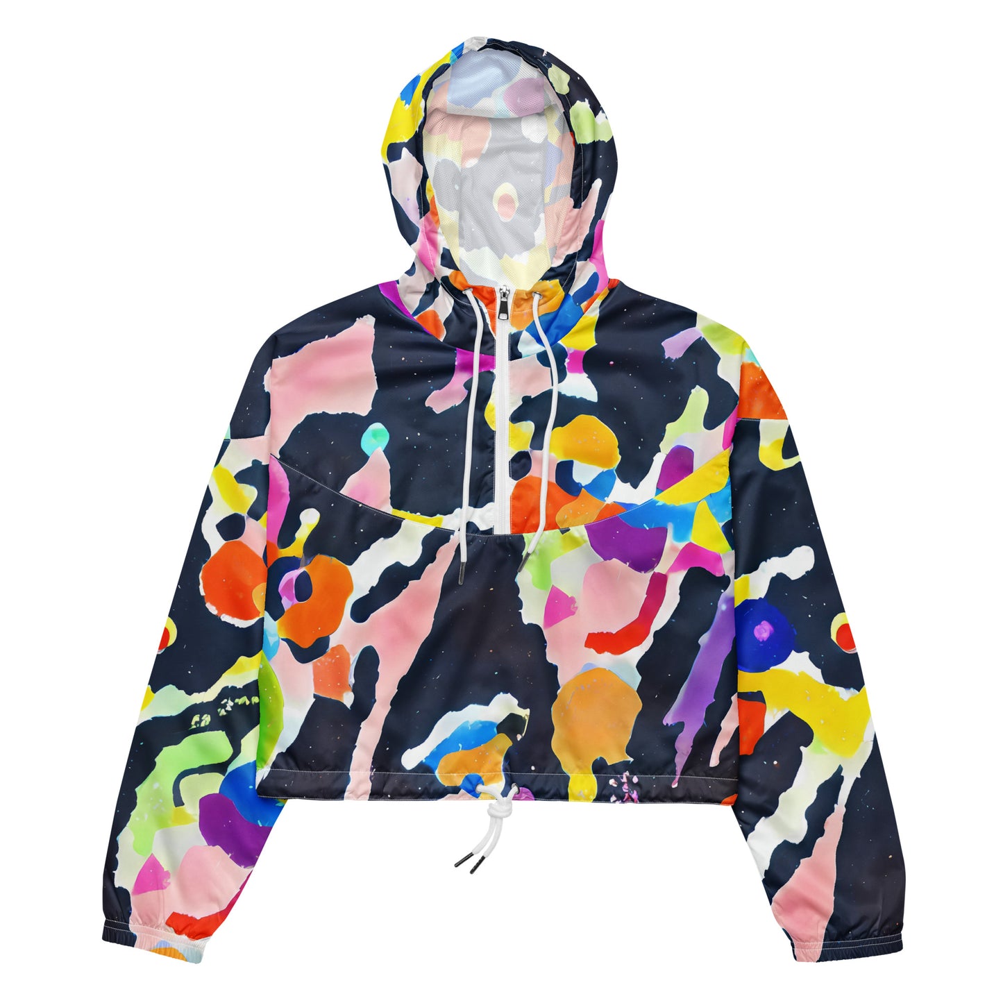 Women's Cropped Windbreaker - Kaleido Burst