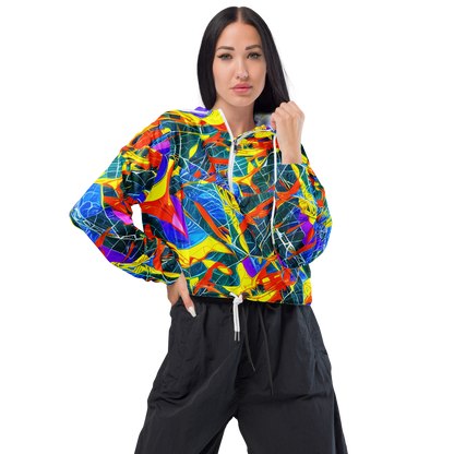 Women's Cropped Windbreaker - Arkhipov Waves