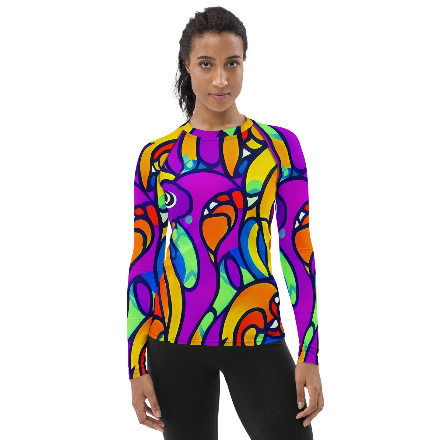 Women's Rash Guard - Kaleido Fish