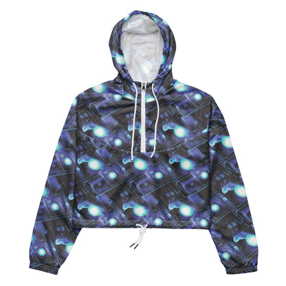 Women's Cropped Windbreaker - Galactic Circuit