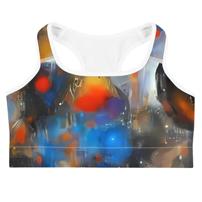 Sports Bra - Abstract Aqua