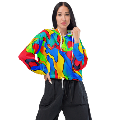 Women's Cropped Windbreaker - Splash of Joy