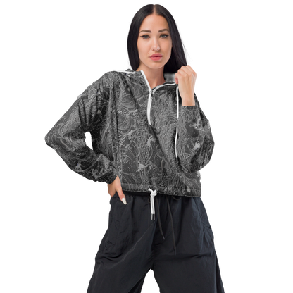 Women's Cropped Windbreaker - Nebula Wanderers