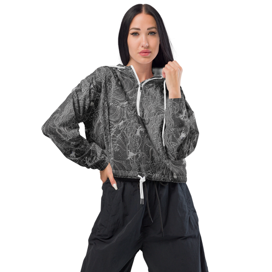 Women's Cropped Windbreaker - Nebula Wanderers