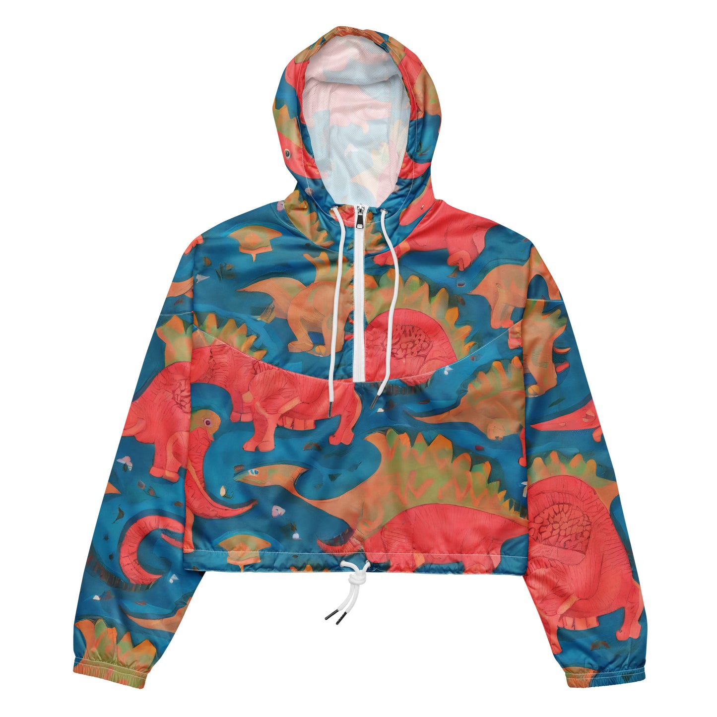 Women's Cropped Windbreaker - Jurassic Jive