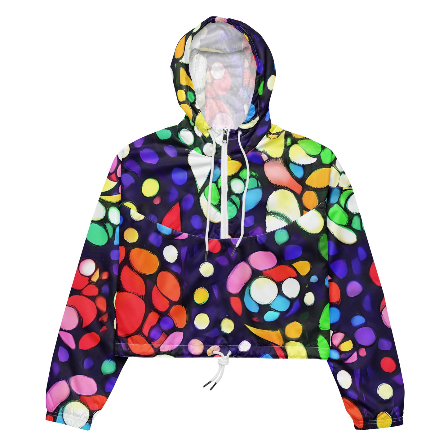 Women's Cropped Windbreaker - Bubble Fantasia