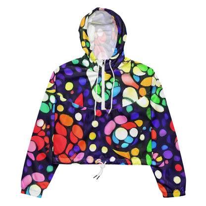 Women's Cropped Windbreaker - Bubble Fantasia