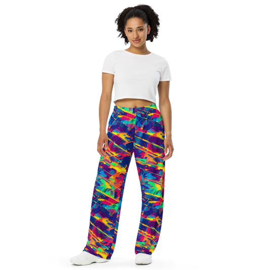 Wide-Leg Pants - Spectrum Streaks