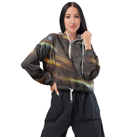 Women's Cropped Windbreaker - Quantum Illusions