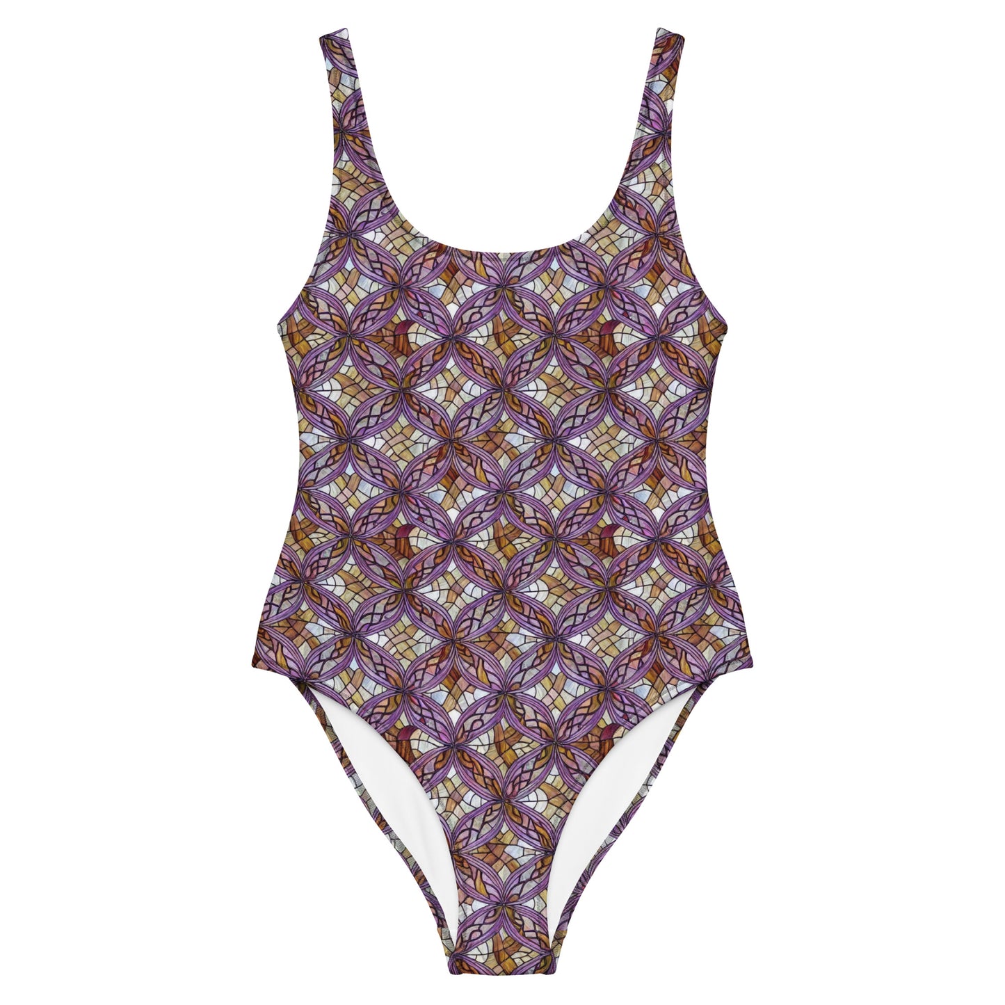 One-Piece Swimsuit - Stained Glass Whirl