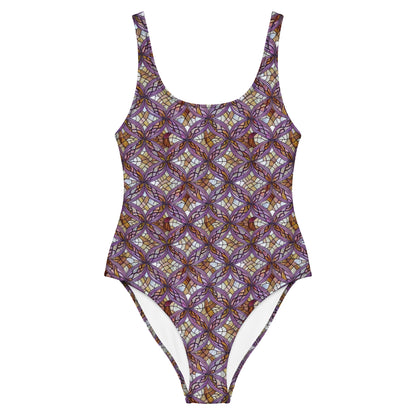 One-Piece Swimsuit - Stained Glass Whirl