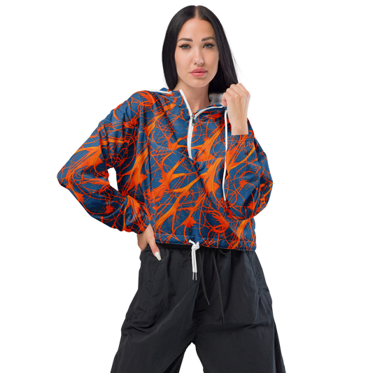 Women's Cropped Windbreaker - Nautical Ember