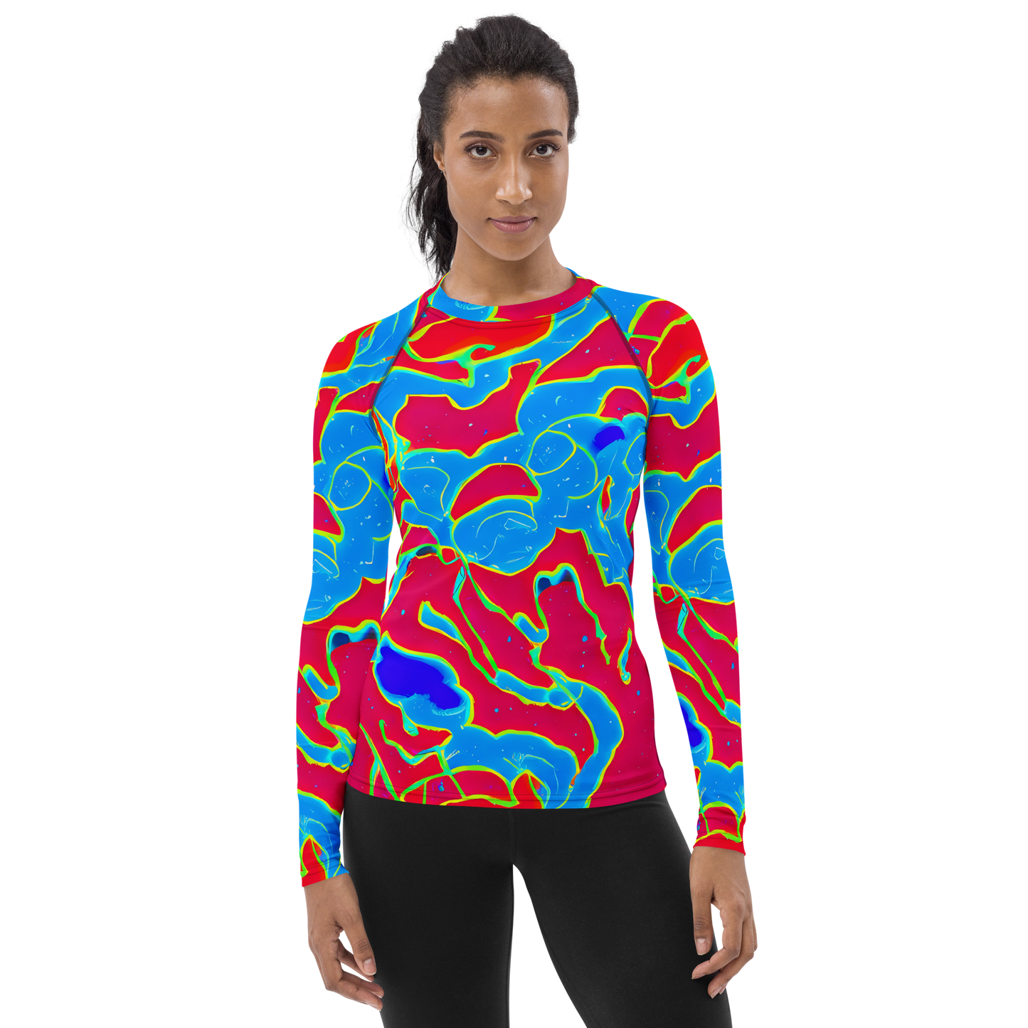 Women's Rash Guard - Electric Bloom