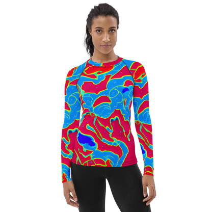 Women's Rash Guard - Electric Bloom