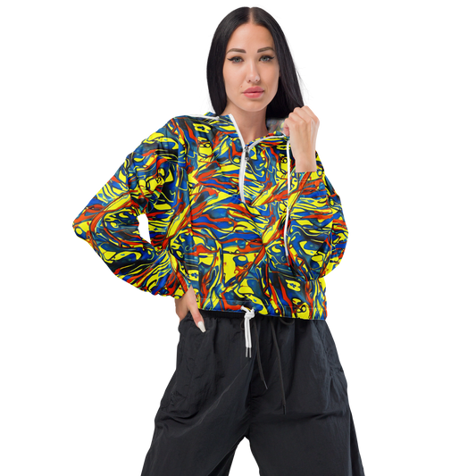 Women's Cropped Windbreaker - Cyberflow Circuit