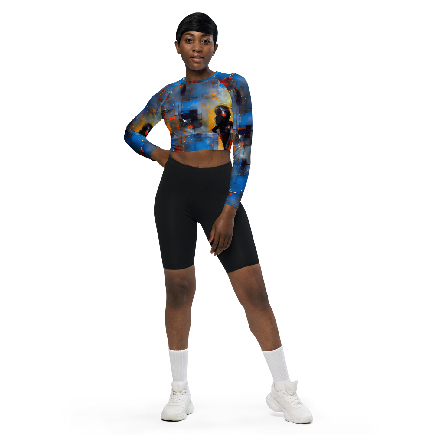 Long Sleeve Crop Top - Neoblock Fusion