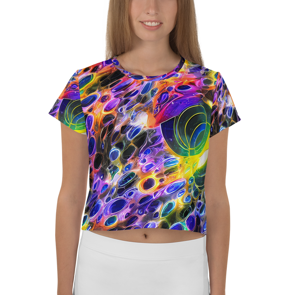 Women's Crop Tee - Neon Orbits