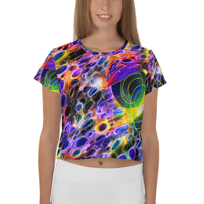 Women's Crop Tee - Neon Orbits