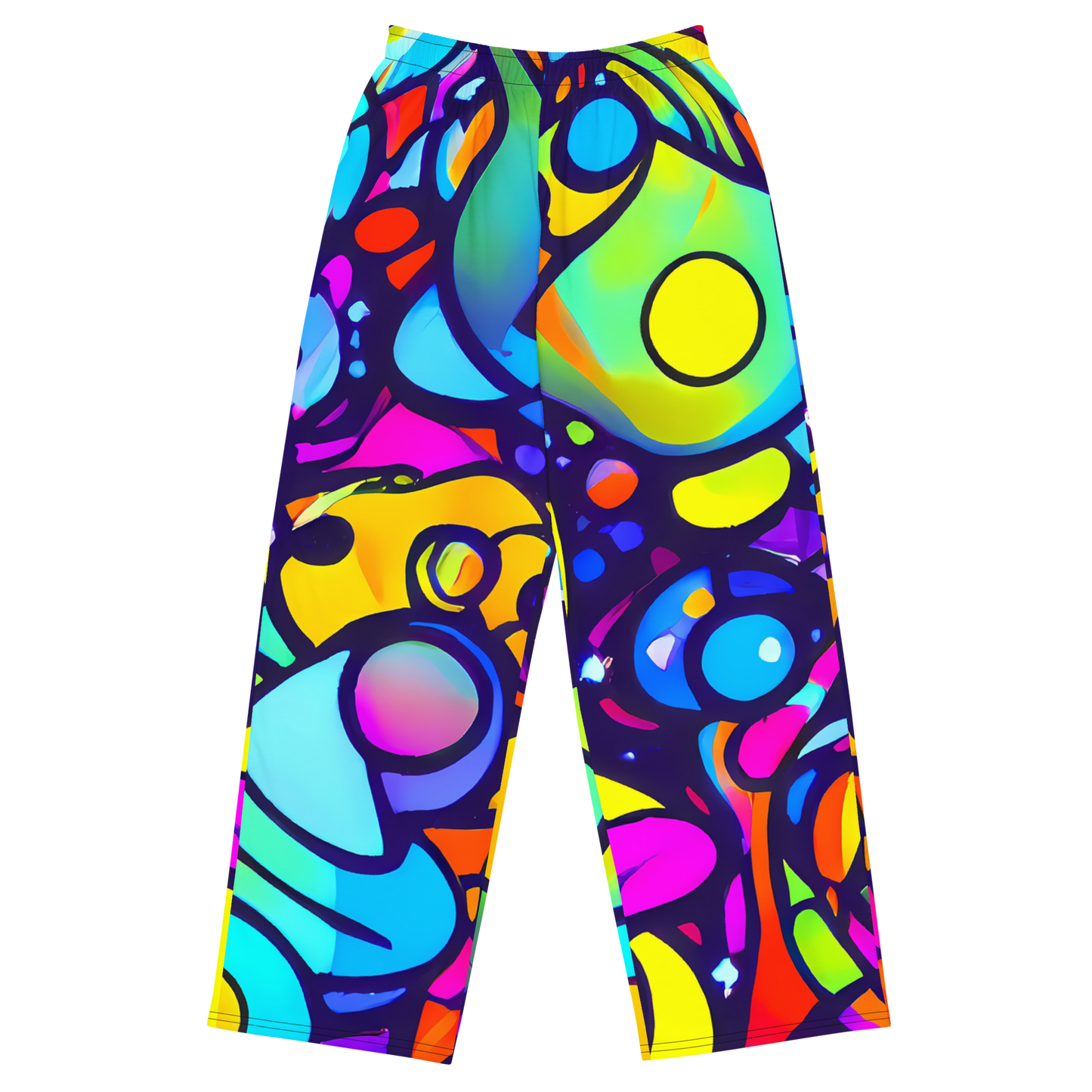 Wide-Leg Pants - Neon Graffscape