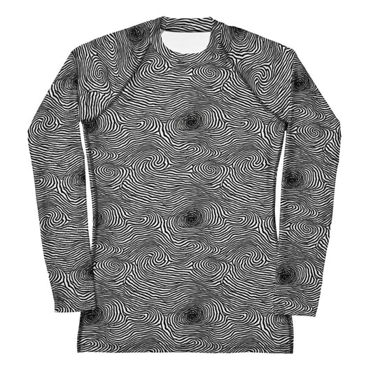 Women's Rash Guard - Black And White Rhapsody