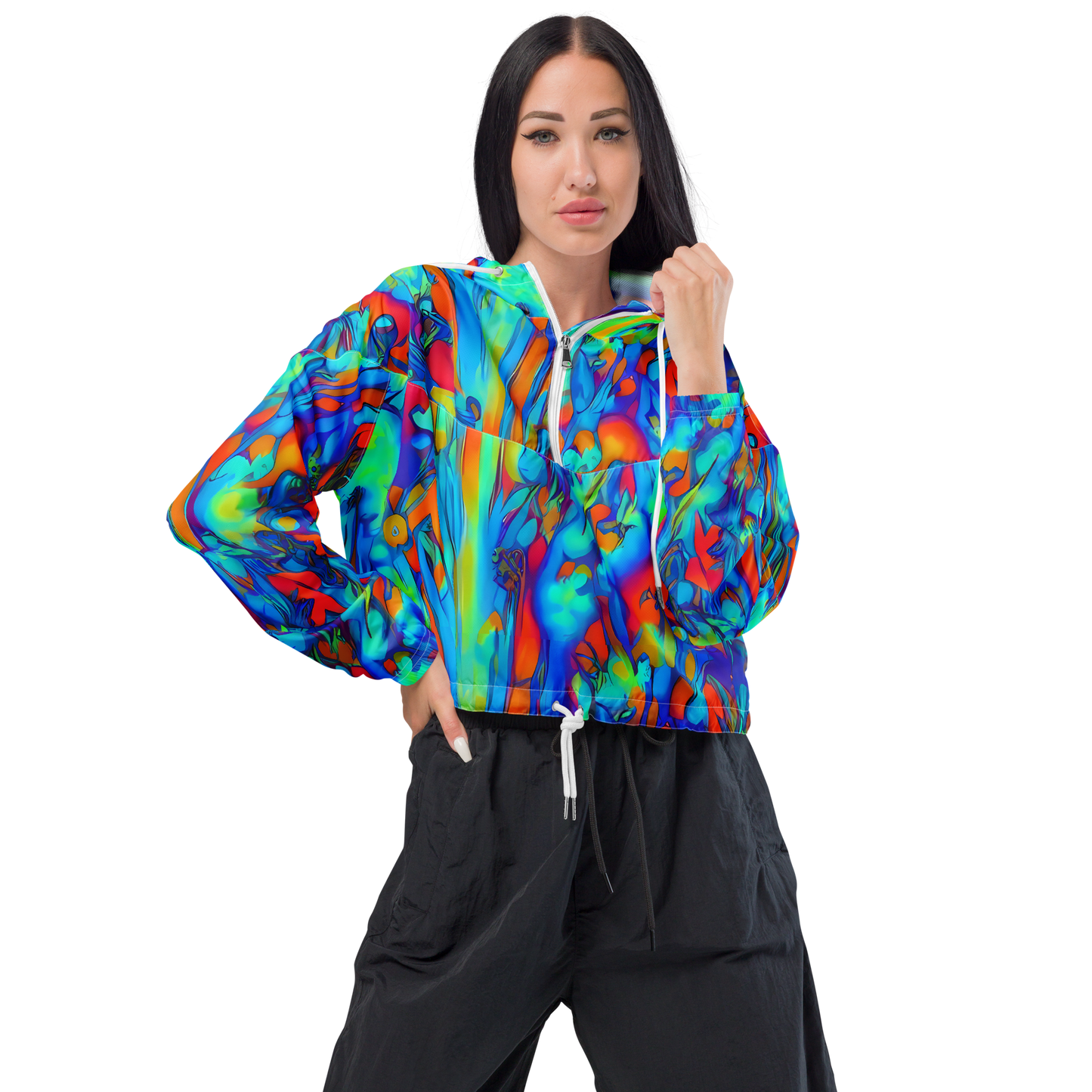 Women's Cropped Windbreaker - Vivid Virtuoso