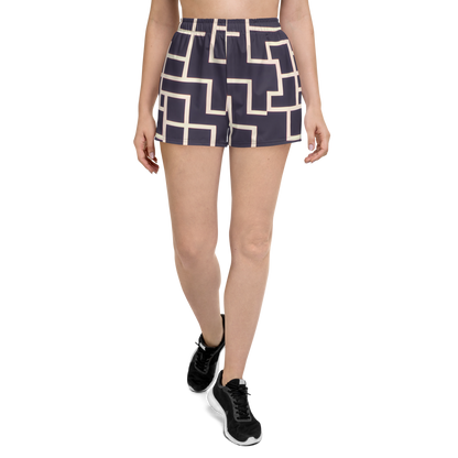 Women’s Athletic Shorts - Gilded Gridlock