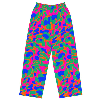 Wide-Leg Pants - Fluorescent Camouflage