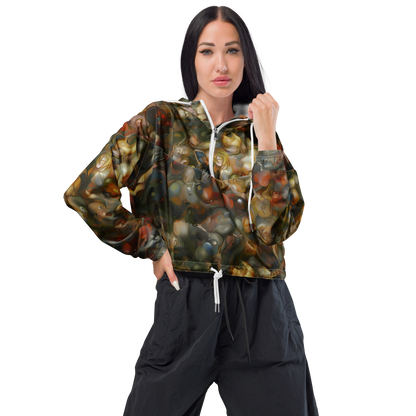 Women's Cropped Windbreaker - Cryptic Canvas