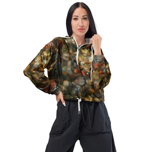 Women's Cropped Windbreaker - Cryptic Canvas