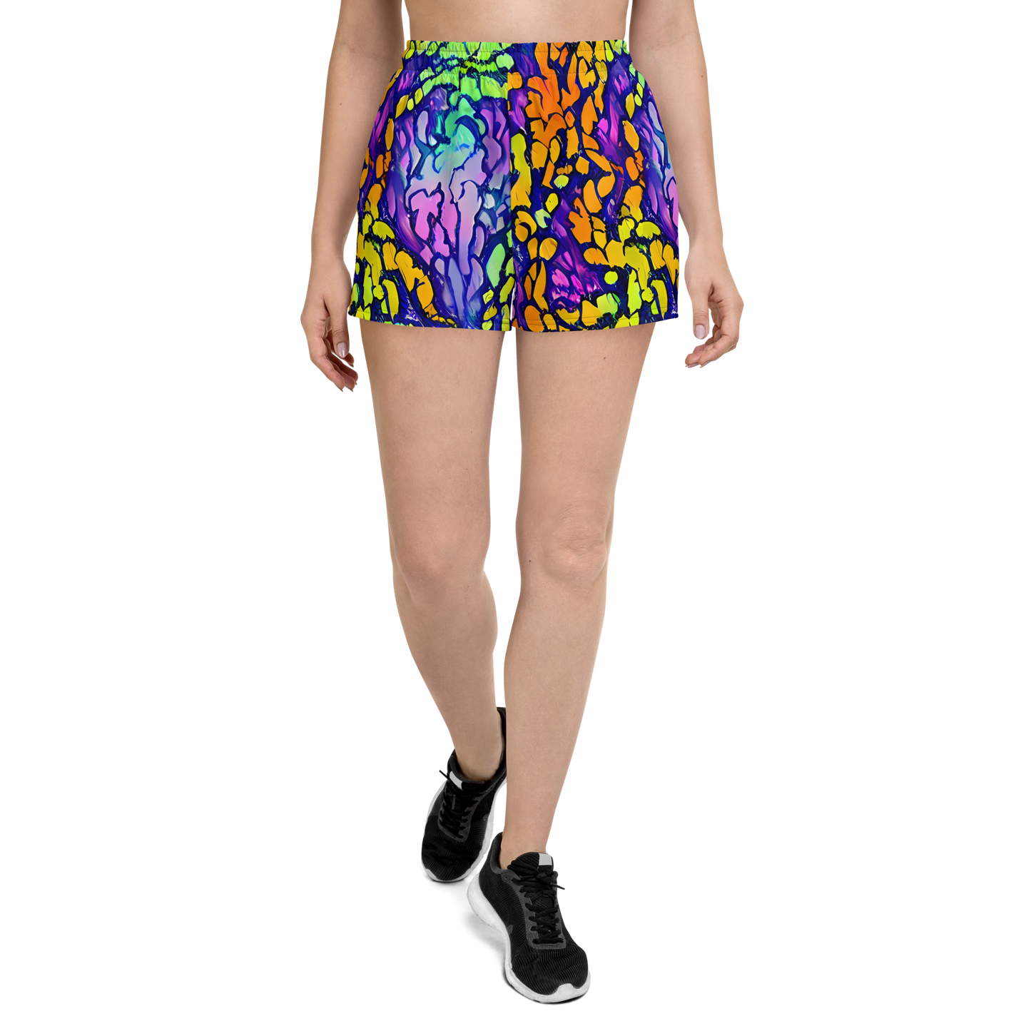 Women’s Athletic Shorts - Surreal Waveforms