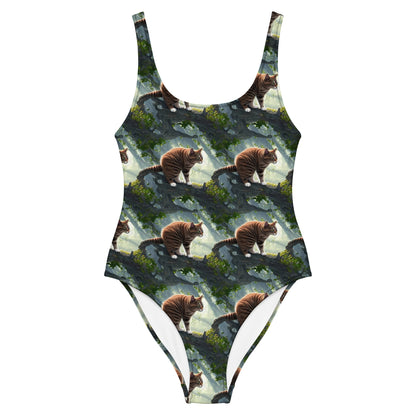 One-Piece Swimsuit - Whiskered Enigma