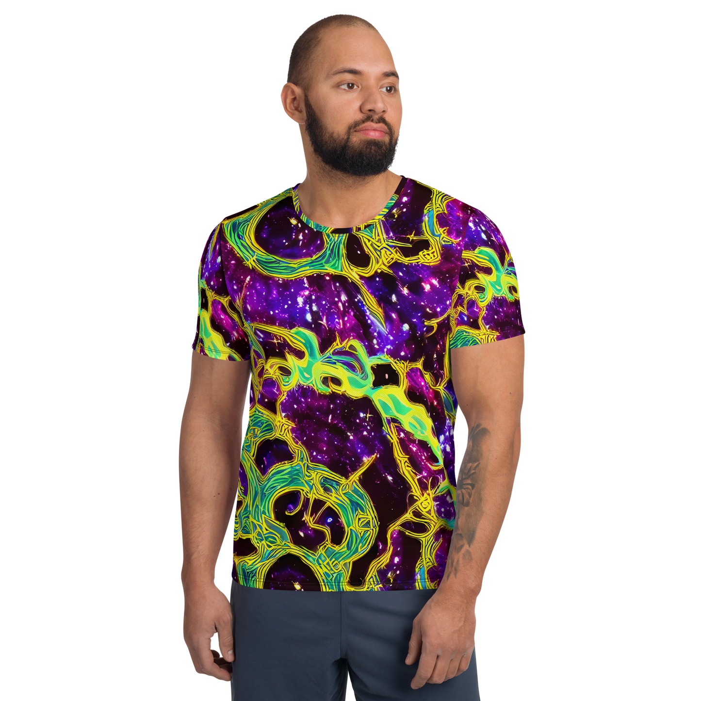 Men's Athletic T-Shirt - Galactic Web