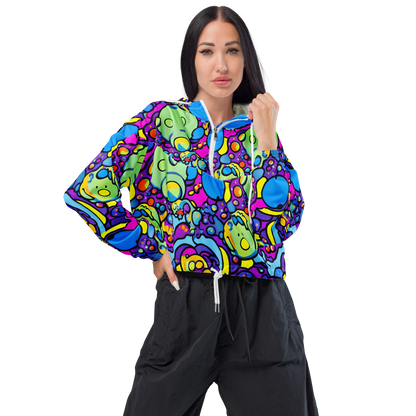 Women's Cropped Windbreaker - Enchanted Orbs