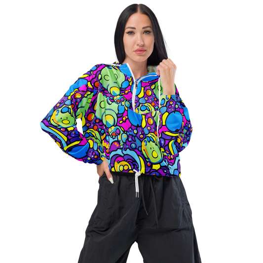 Women's Cropped Windbreaker - Enchanted Orbs