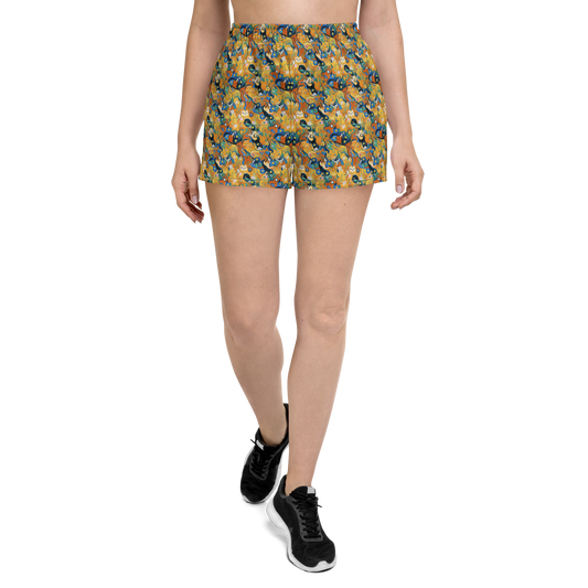 Women’s Athletic Shorts - Whimsical Feline Dance