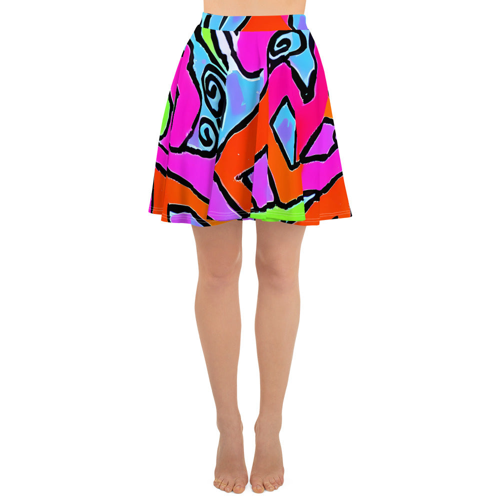 Skater Skirt - Electric Mosaic