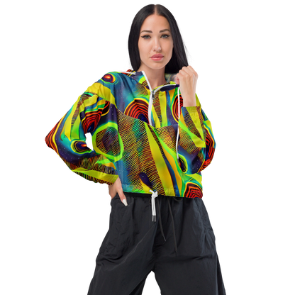 Women's Cropped Windbreaker - Galactic Pulse