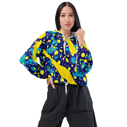 Women's Cropped Windbreaker - Starburst Splash