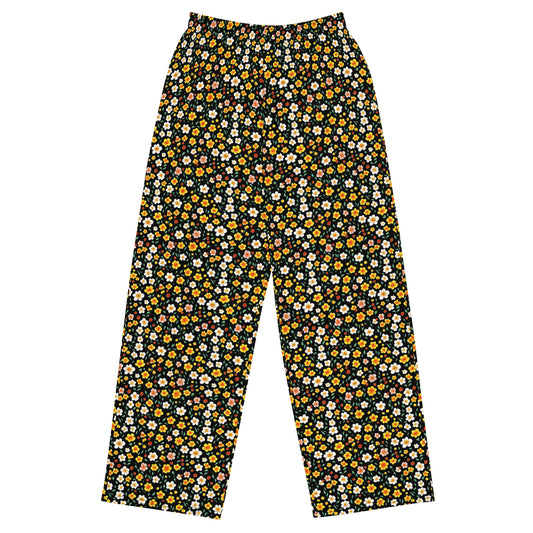 Wide-Leg Pants - Sunlit Blossoms