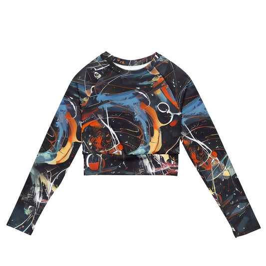 Long Sleeve Crop Top - Neo-Splash Labyrinth