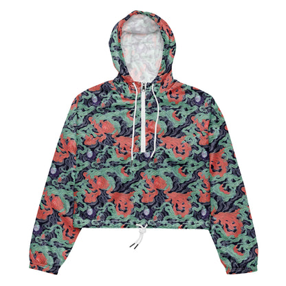 Women's Cropped Windbreaker - Cosmic Coral