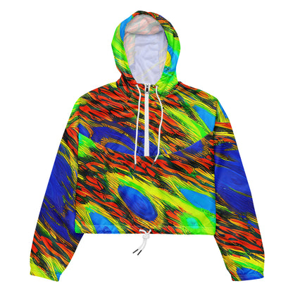 Women's Cropped Windbreaker - Hodgkin's Blaze