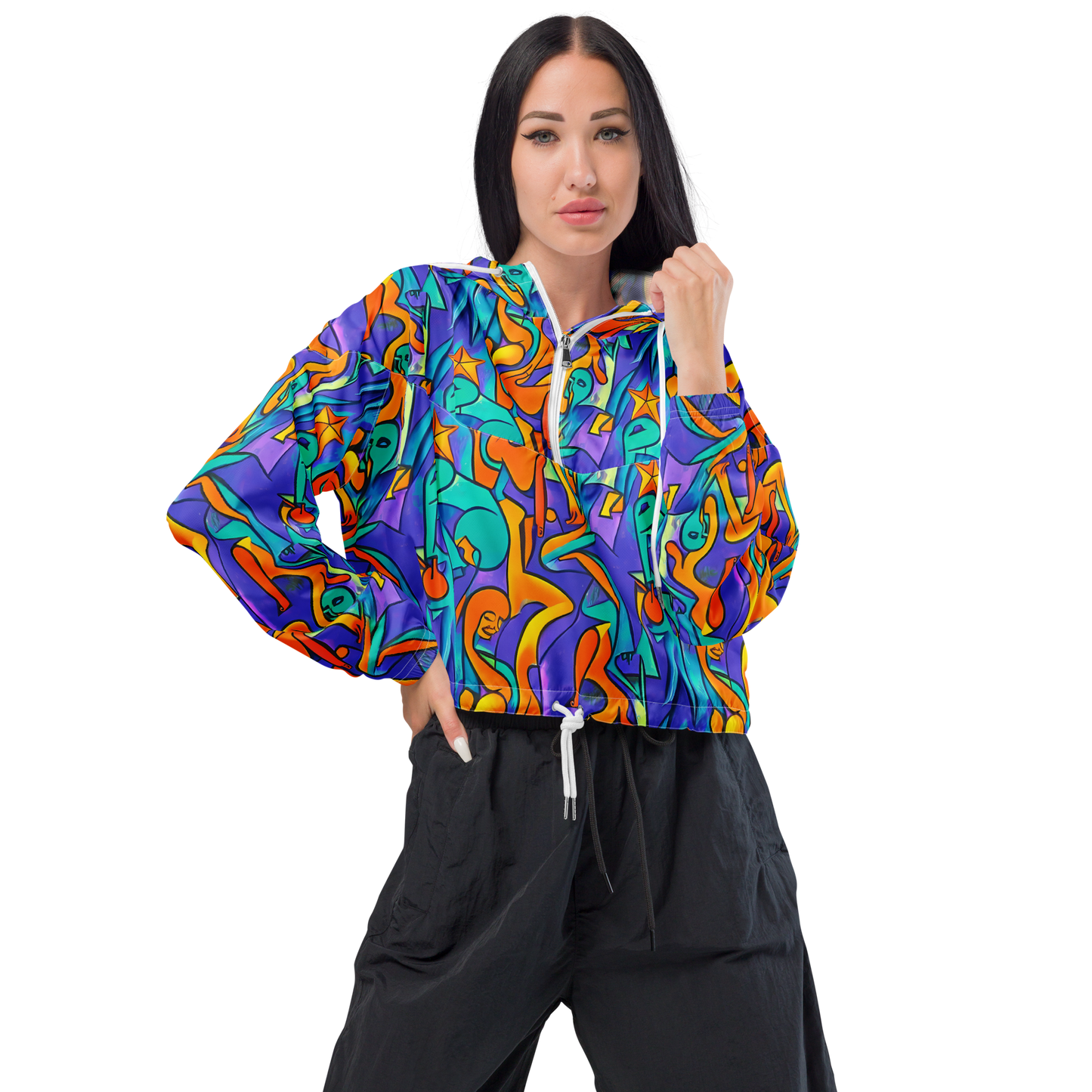 Women's Cropped Windbreaker - Surreal Movements