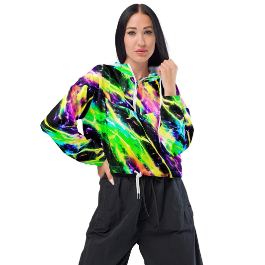 Women's Cropped Windbreaker - Chromatic Surge