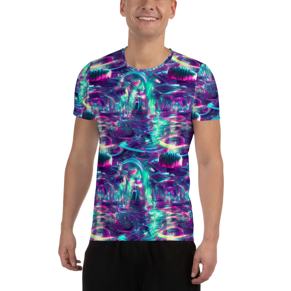 Men's Athletic T-Shirt - Synthwave Surge