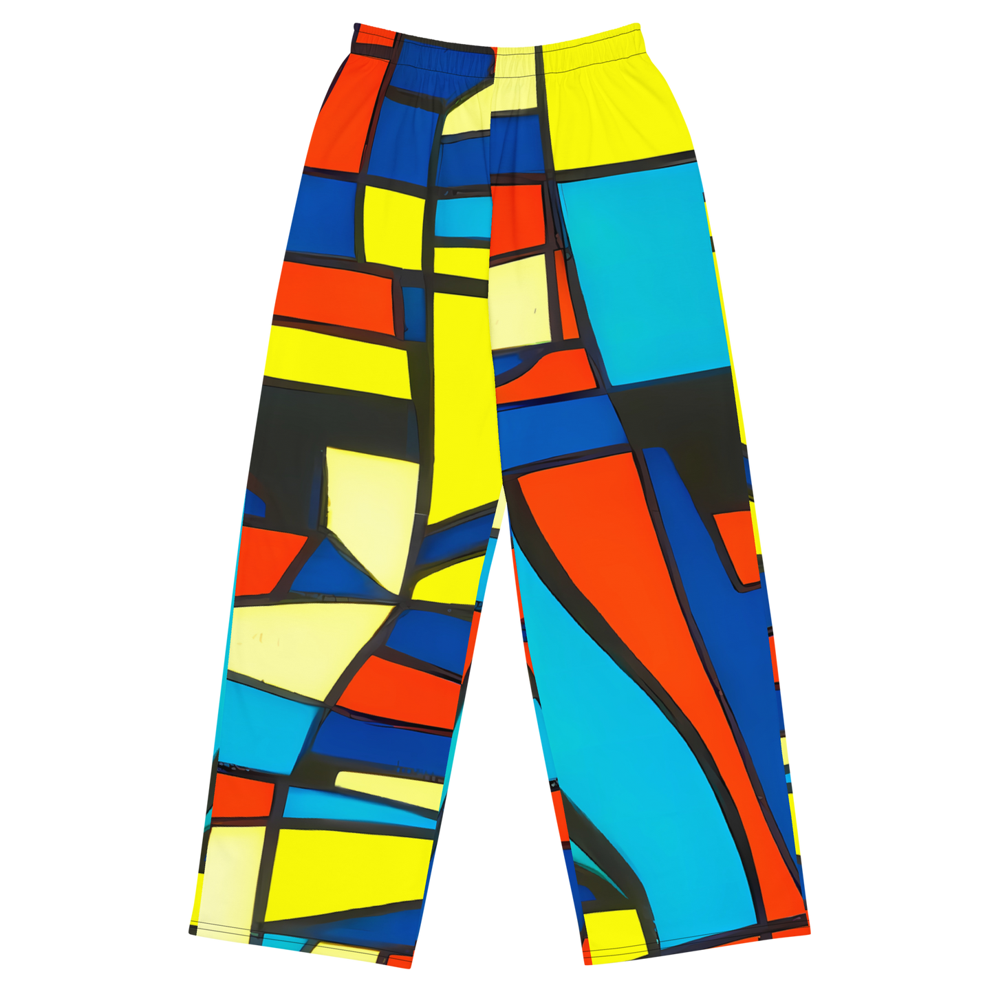 Wide-Leg Pants - Neon Fractals